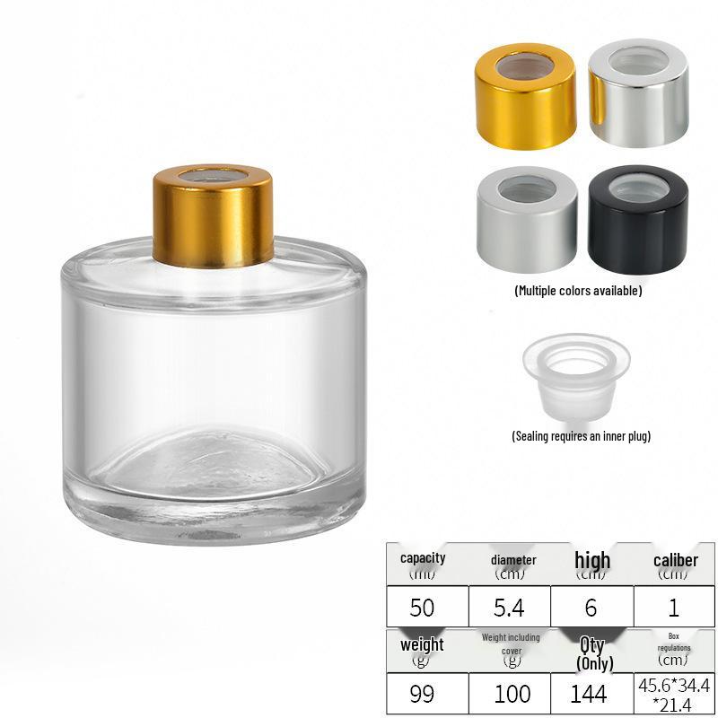 Cylindrical Glass Aromatherapy Bottle: Flameless Rattan Diffuser and Fragrance Ornament.