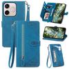 Portemonnaie-Hülle für 600 Lite 5G - Leder/PU, Blau, Mit Lanyard