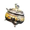 Q1JB Elegant Alloy Sugar Bowl with Lid and Spoon Elephant Kitchen Container Alloy Texture Table Decorating Accessories