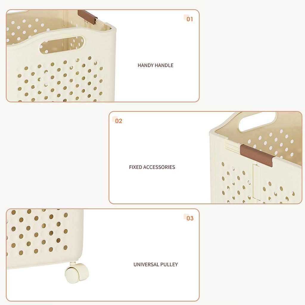 Elegant Household Laundry Basket with Stylish Designs Folding and Wheeled Accessory for Convenient Use In Any Room