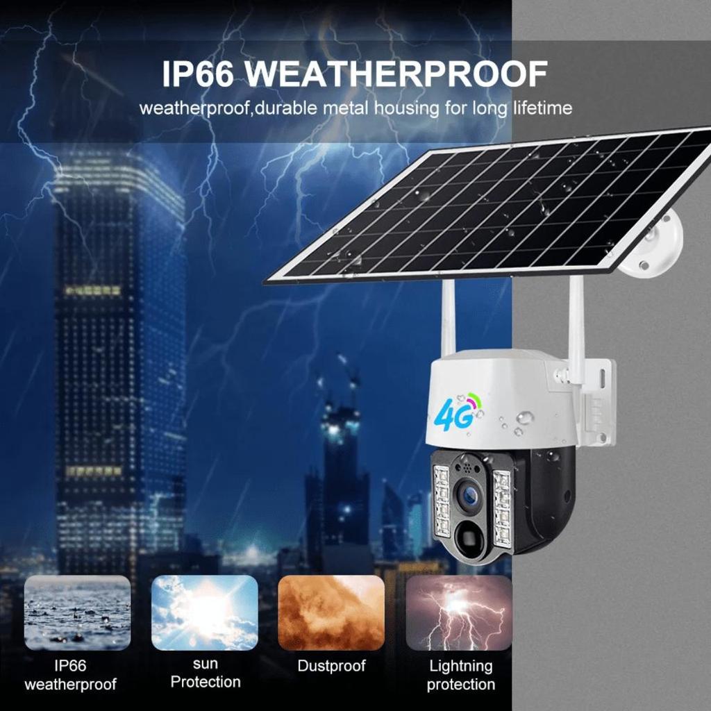 Solarkamera 4G SIM Dual Objektiv für den Außenbereich PIR Personenerkennung Kabellose Camara Energiesparende wasserdichte CCTV-Sicherheitskamera für Zuhause