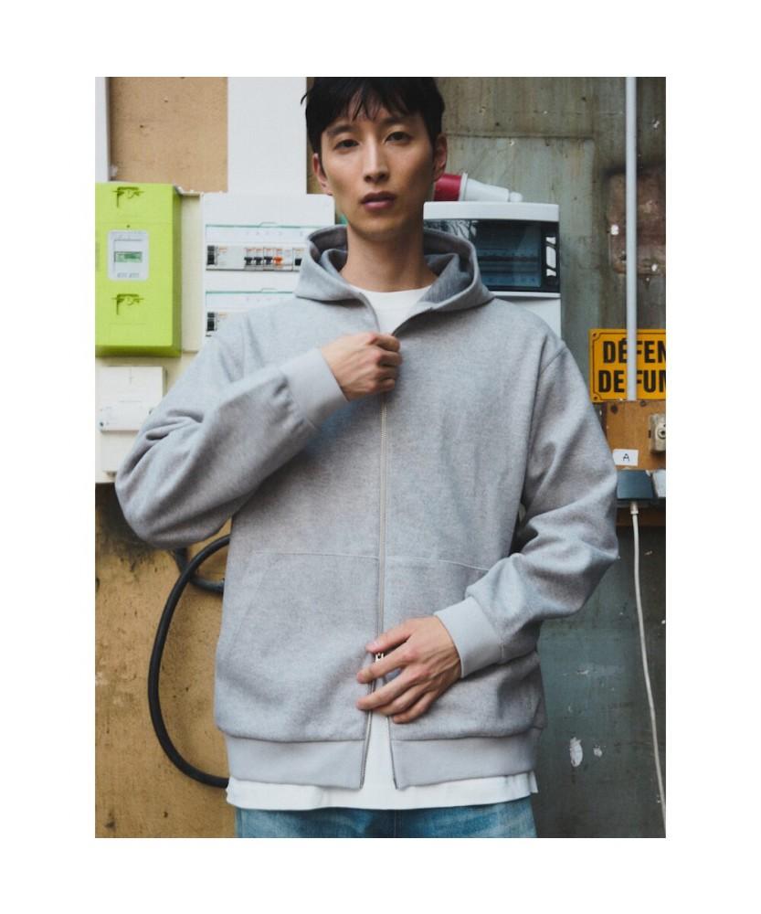 SHIFT.G Washed Color Hoodie Zip Up Gray