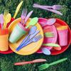 180 Pieces Glitter Plastic Silverware Set Disposable Clear Plastic Cutlery Flatware for Party 60 Knives 60 Spoons 60 Fork for P