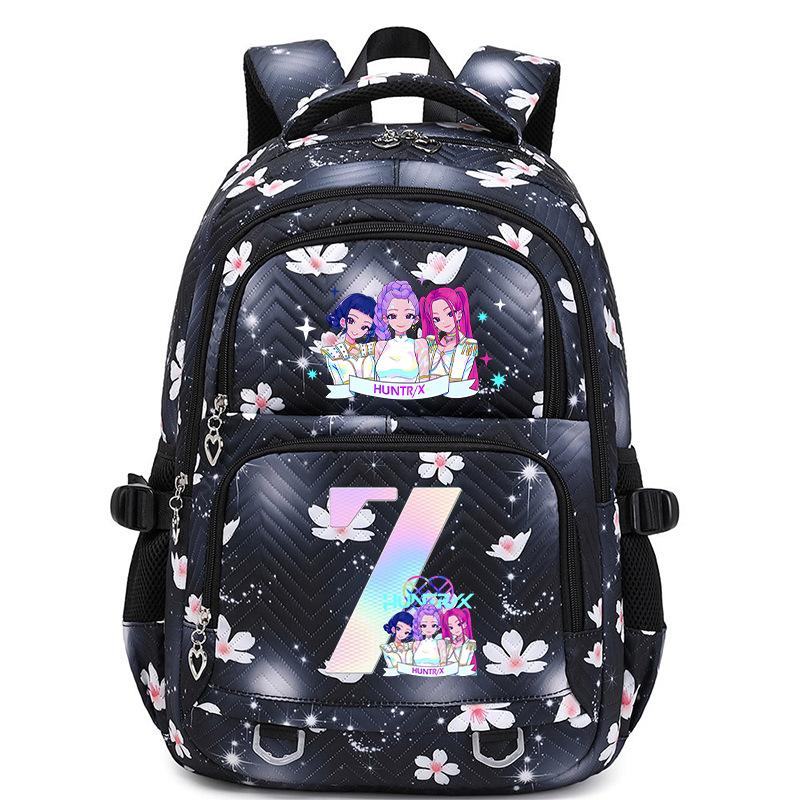 Animation Cartoon Letter Printing Large Capacity Shoulder Bag Lightweight Primary And Secondary School Students Leisure Schoolbag