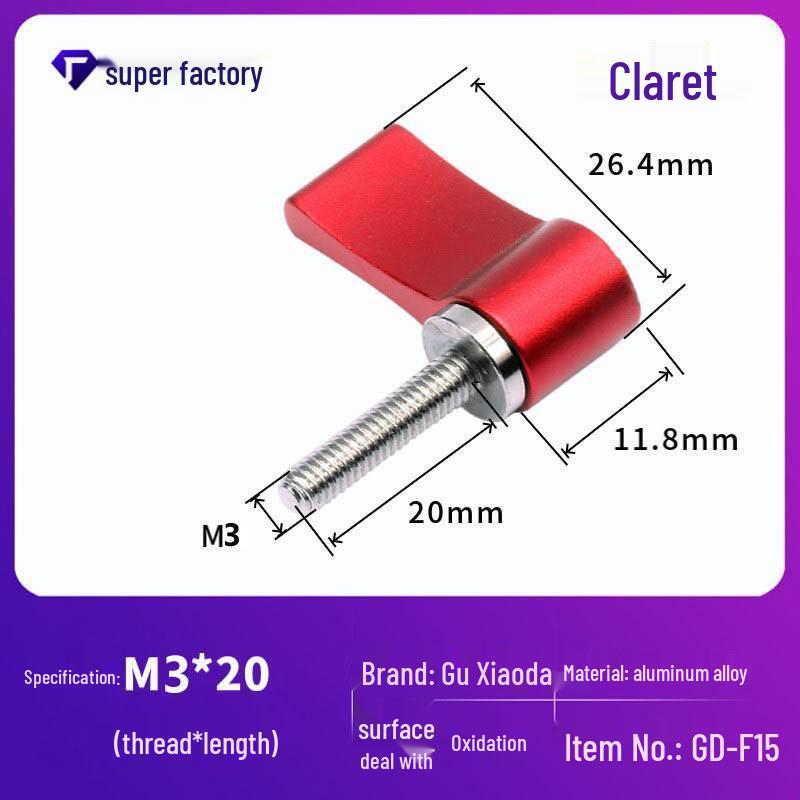 304 Stainless Steel M4 T-Handle Knob Screw with Aluminum Alloy and Slotted Hand-Tightening Design