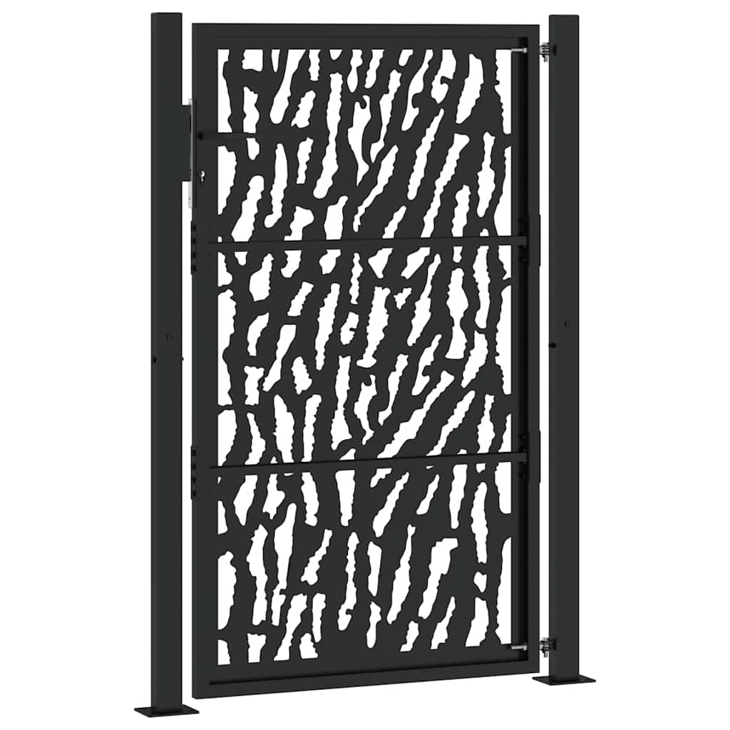 Garden Gate Black 100x150 Cm Steel Trace Design