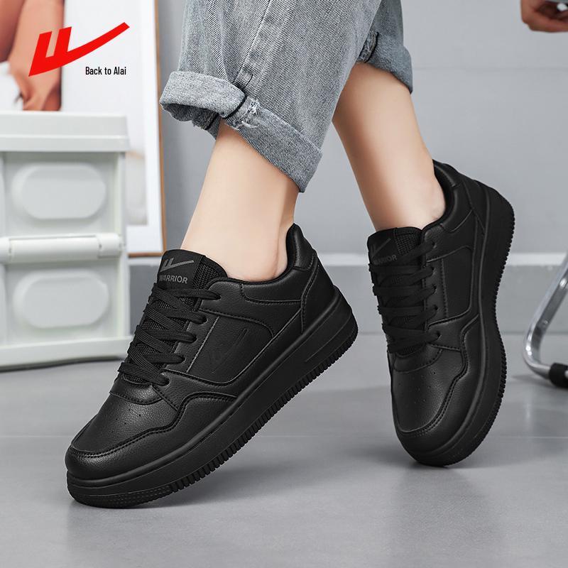 Women s Winter Non-Slip Black Leather Shoes with Waterproof Wool Lining 35