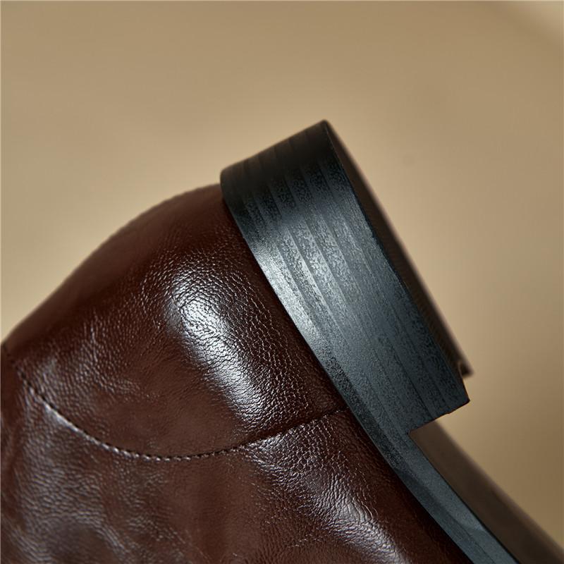 Women's Low-heeled Short Boots Autumn and Winter New Comfortable and Versatile Solid-color Thick-heeled Large-size Simple Short Boots