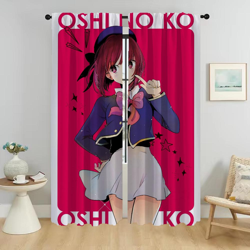 

Шторы от комаров для гостиной Oshi No Ko, шторы для домашнего интерьера, 2 шт., затемняющие шторы, украшения на Хэллоуин W50xH70cmx2pcs