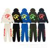 Completo Tuta con Felpa con Cappuccio Oversize da Uomo con Stampa di Lettere Metallizzate Streetwear Cotone Tessuto Bouclé tipo Pile