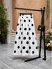 High-Waist French Polka Dot A-Line Midi Skirt with Drape for Women