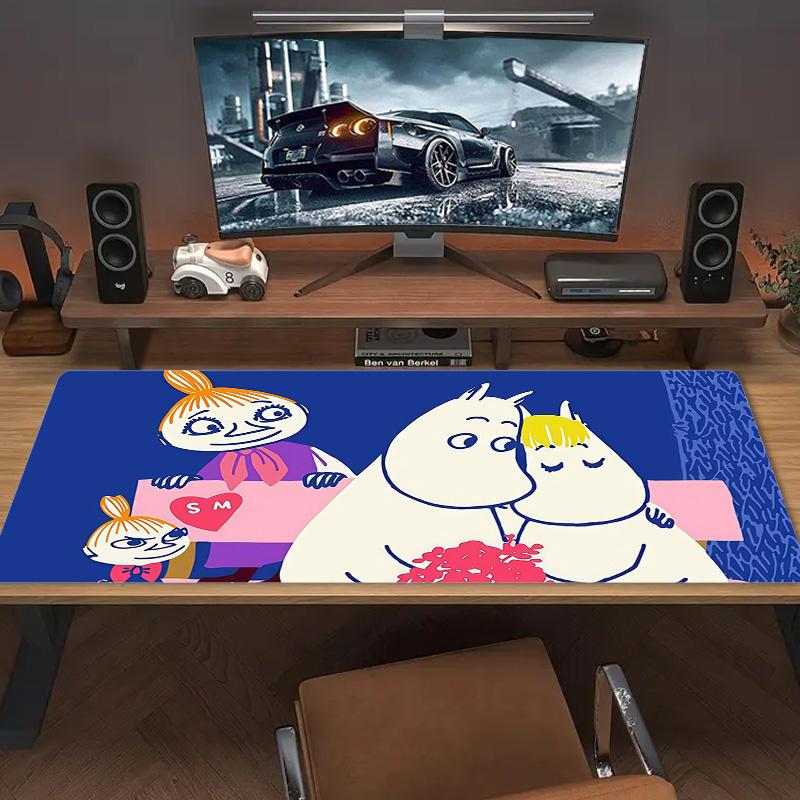 Moomin3 Print  Cushion Non-slip Laptop Tablet Big Mousepad XXL Mat Mini PC Playmat With Lock edge
