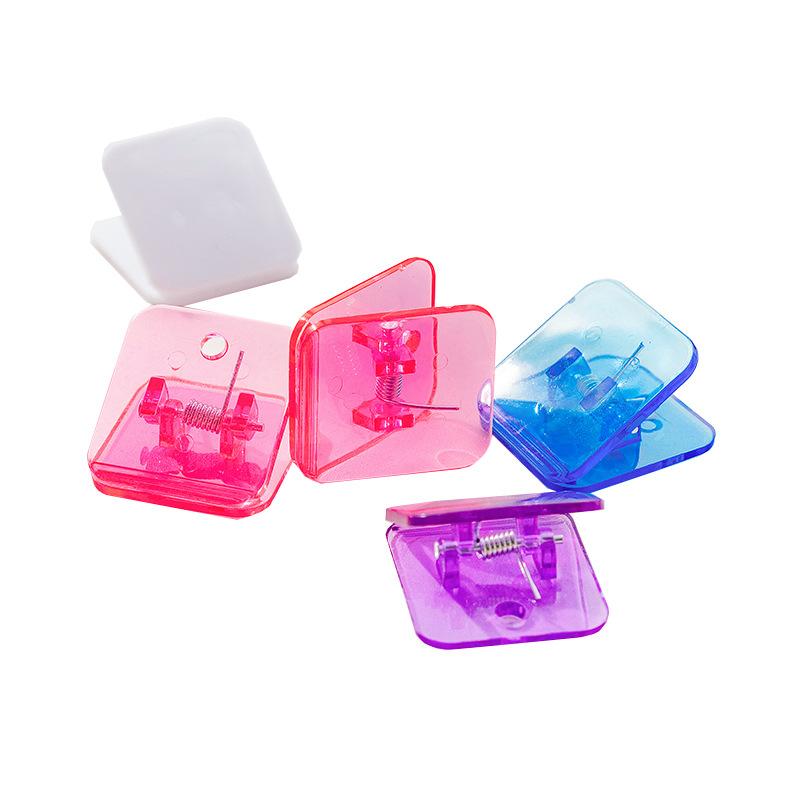 5 ks Candy mini štvorcové klipy Priehľadné a jednofarebné držiaky na papierové klipy Spona na papierové spony pre poznámkový blok Časopis Knihy pre domácnosť