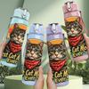 1PC Retro Best Cat Mom Badge Art 750ml Color Plastic Sports Water Bottle Leakproof Flip Straw Lid Suitable for Sports Office Home Use