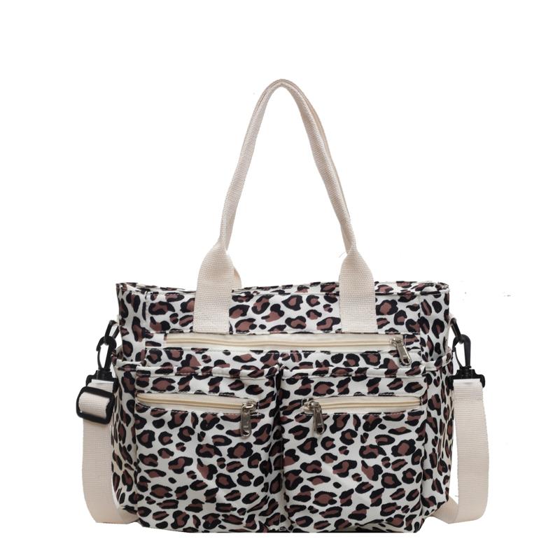 Классическая сумка женская для отдыха большой вместимости с леопардовым принтом и множеством карманов новая легкая сумка-тоут для поездок на работу бежевый 1670₽