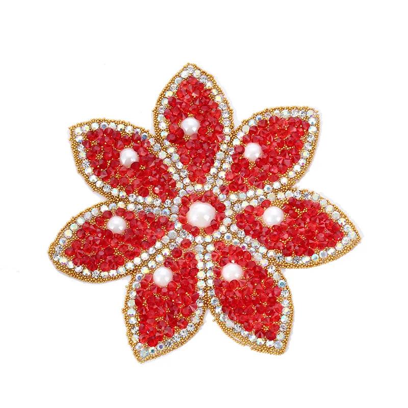 Sparkling Rhinestone Sequin Patch Flowers Star Iron On Ironing Stickers Crystal Applique For Jeans Dress Clothing Decoration Diy