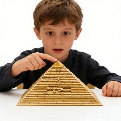 Holzpyramide Entschlüsselungs-Mystery-Spielzeug 3D Holzpyramiden-Puzzle Rätselspiel Denkspiel Lernspielzeug für Erwachsene Teenager