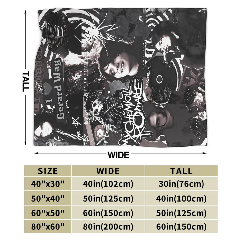 My Chemical Romance Flannel Blanket Warm Soft Throw Blanket for Home Decor Camping Graphic Bedspread Sofa Bed Cover
