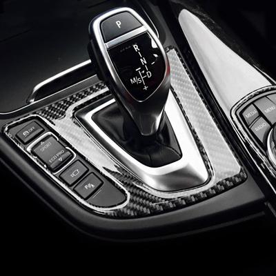 Painel de mudança de engrenagem de controle central do carro de fibra de carbono capa adesivos interior para bmw f30 f34 série 3 2013-2017 carro automático