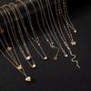 9 Pcs Multi-layered Gold Color Necklace Set for Women Fashion Zircon Heart Butterfly Star Moon Snake Pendant Necklaces Set