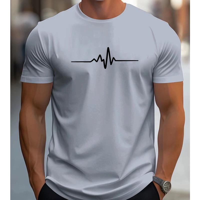 Mens 100 Cotton Summer Loose Size Creative Graphic Printed Slim Fit Casual Sports Round Neck Short Sleeved Tshirt Top
