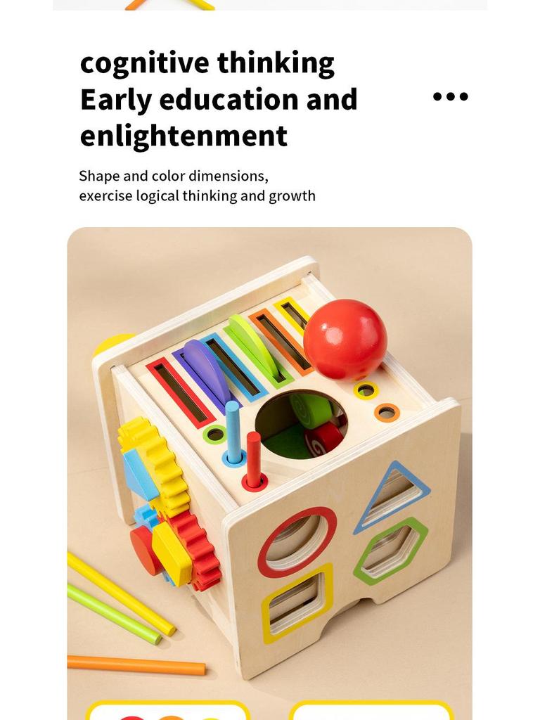 8-in-1 Montessori Early Education Toy: Shape & Color Matching, Ball & Coin Toss, Fine Motor Skills