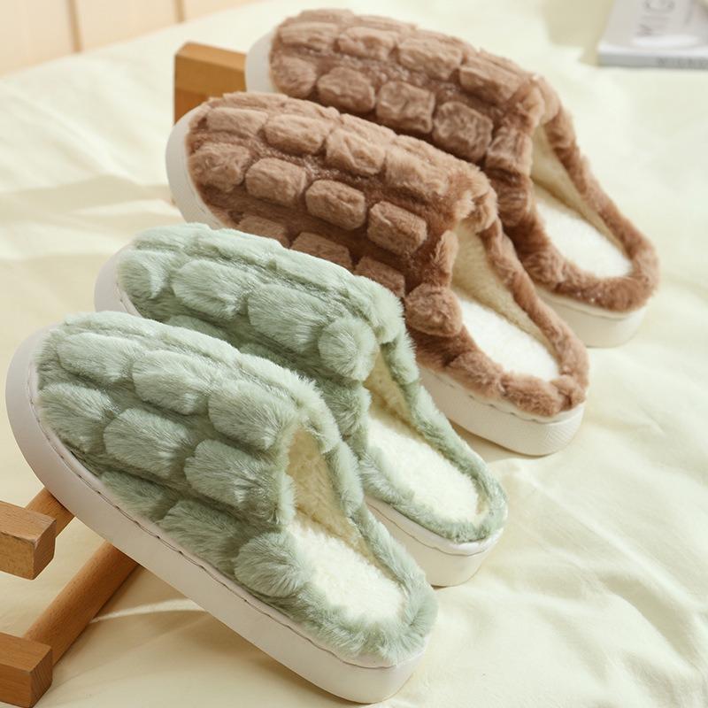 Winter turtle shell cotton slippers women's new indoor home home home non-slip warm plush slippers men's