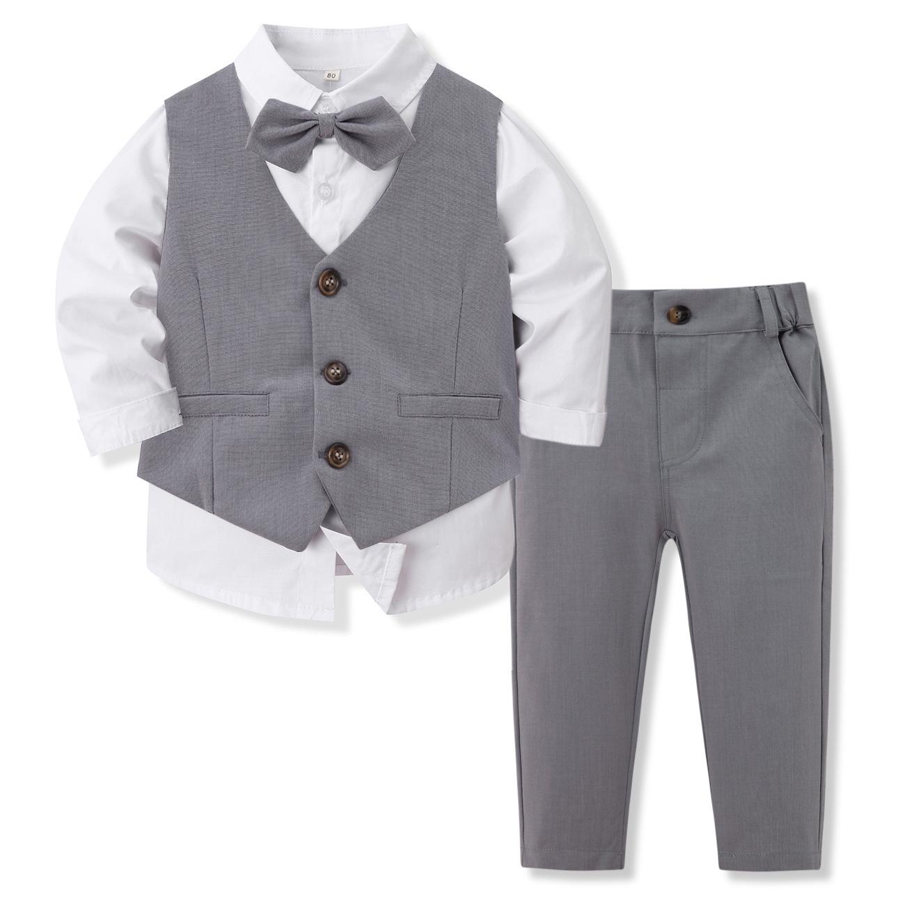 

Комплект для вечеринки в европейском и американском стиле: жилет джентльмена и галстук-бабочка для мальчиков 130cm