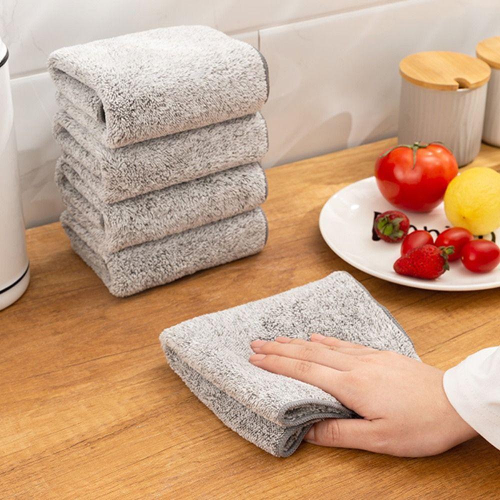 No Shedding Bamboo Charcoal Fiber Washing Cloth Kitchen Towel Cleaning Cloth Dish Towel Dishcloth