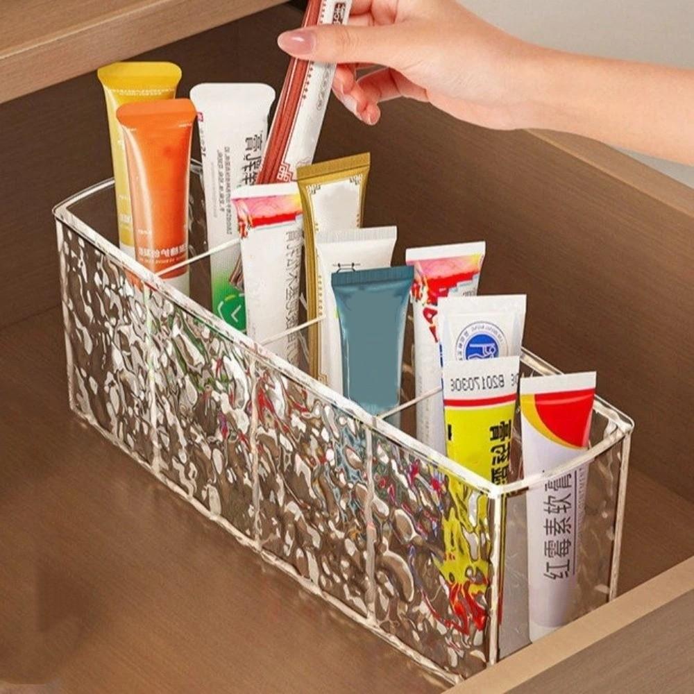 Multi Functional Makeup Brush Storage Tube Transparent Divided Storage Pen Holder Living Room