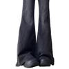 Women's High-Waisted Micro-Flare Plus Size Jeans - Autumn Style for Chubby Girls with Slimming Loose Wide-Leg Bell Bottoms in Black and Gray.