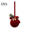 Christmas Lanyard Bell Pendants Nordic Velvet Ornament, Flocked Hanging Bells for Luxury Texture Tree Baubles Door Window Decor, Festive Holiday Home