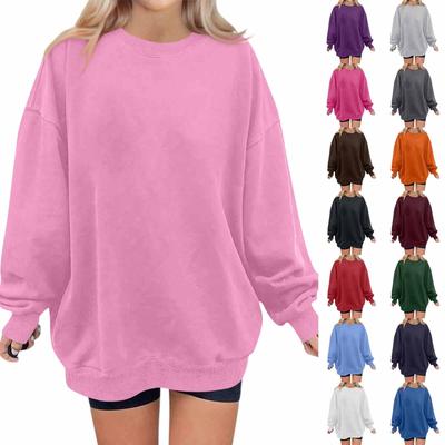 Sudadera con capucha de color liso y manga larga informal a la moda para mujer