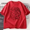 Floral Brain Anatomy T Shirt Unisextal Health TShirt Nurse Nursing School Tshirt Brain Flowers Printed Cotton Short Sleeve Tees