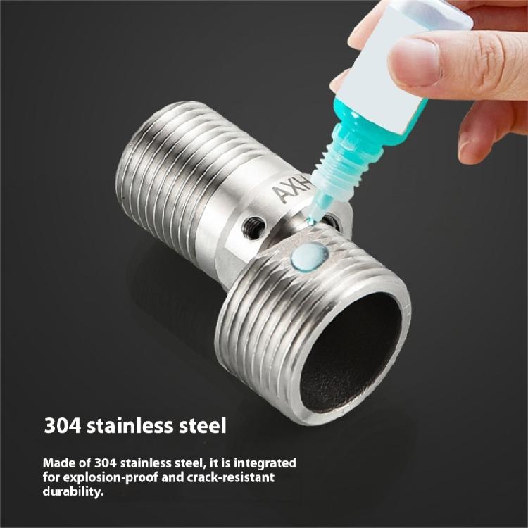 360 Grad verstellbare abgewinkelte gebogene Basis Edelstahl Duschhahn-Adapter Gebogene Füße für Küche und Bad