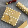 1 Roll of Polka Dot Pattern Wrapping Paper with Gold Print Design, Suitable for Birthday, Festival, Wedding, Party