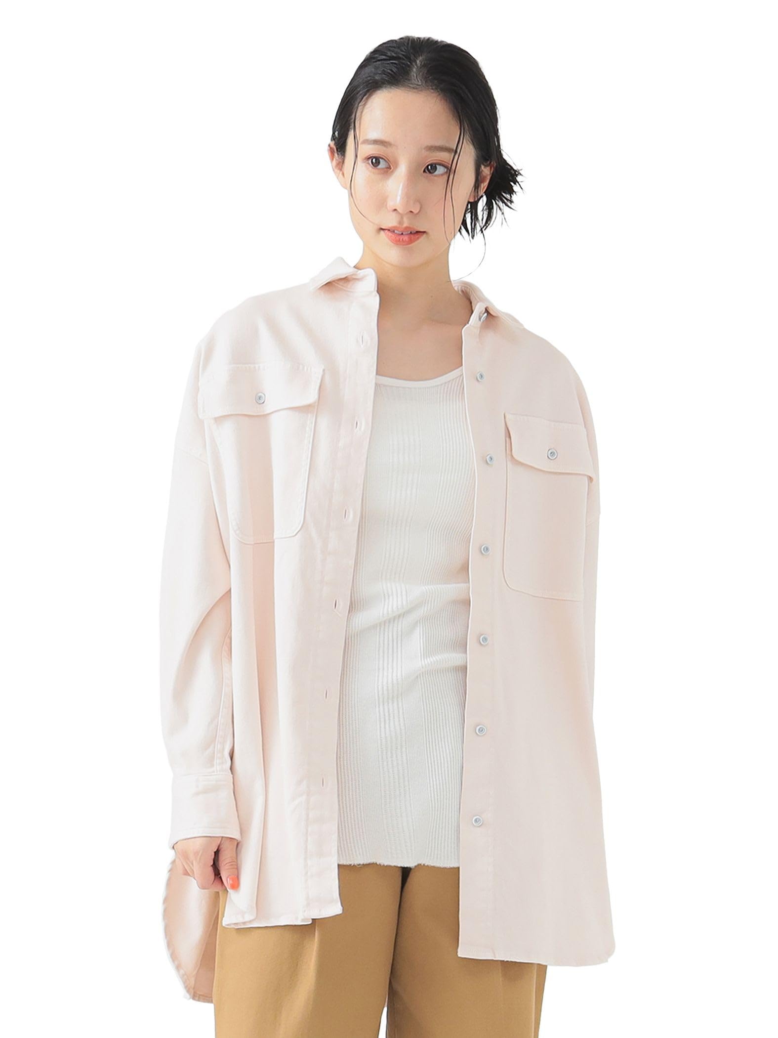 

LIFE STORE by Healthy DENIM Almond PINK 0 [BEAMING BEAMS] L/S shirt/blouse Women s