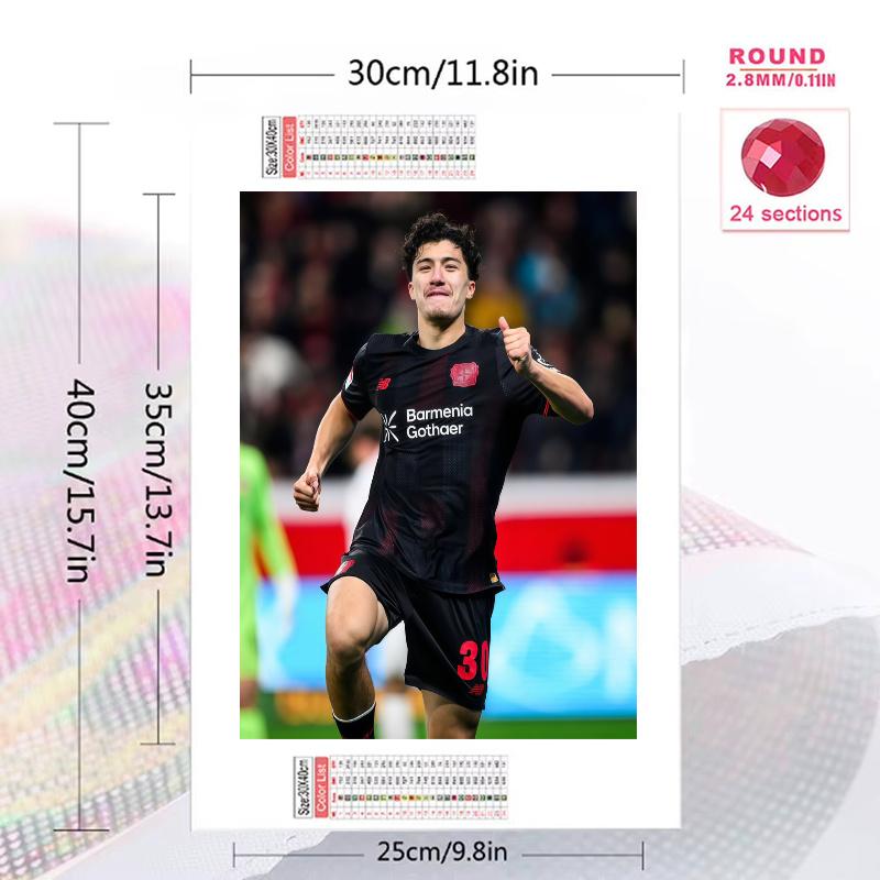 Bayer Leverkusen Ibrahim Maza Pattern 3pcs 100% Round Full Drill 5D DIY Diamond Painting Embroidery Cross Stitch Rhinestone Décor