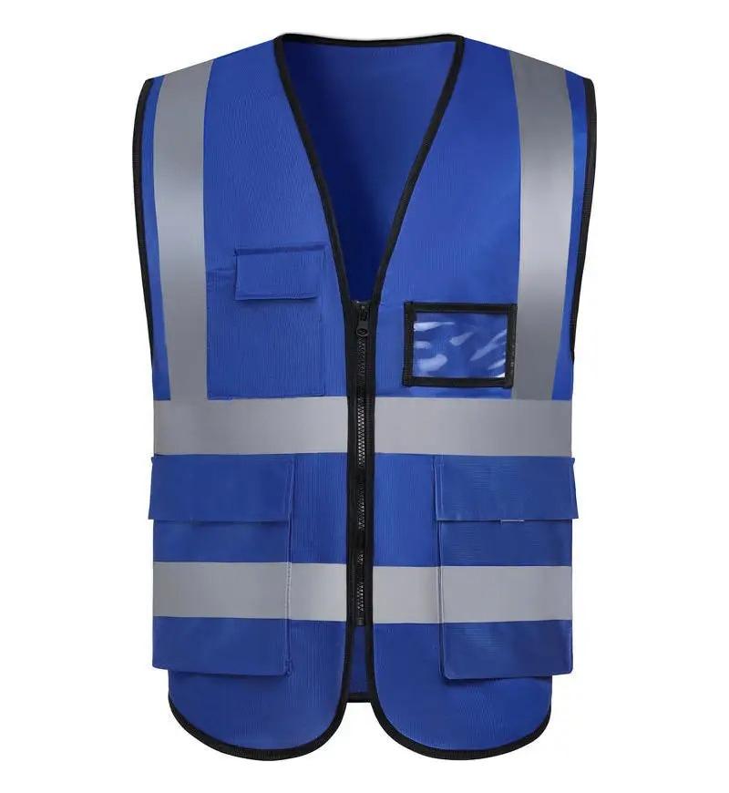 High Visibility Safety Vest Custom Your Logo For Free Protective Workwear With Reflective Strips Outdoor Work Traffic Vests