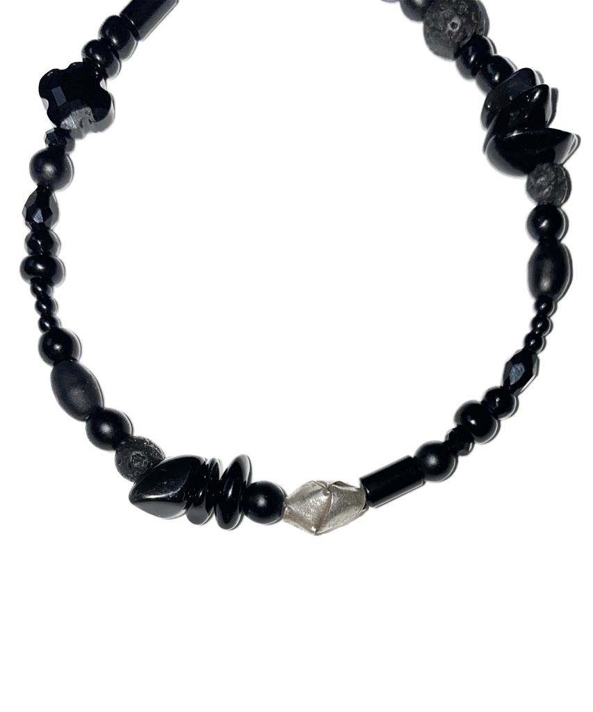 Runds Karen Silver Black Gemstone Bracelet