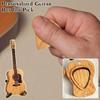 Guitar Pick Holder Wooden Acoustic Guitar Pick Box with Stand Smooth Edge Portable Storage Container for Guitar Plectrum Case