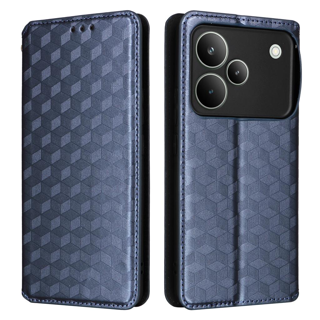 For Realme P4 Pro 5G Case Wallet Rhombus Imprinted Leather Phone Cover