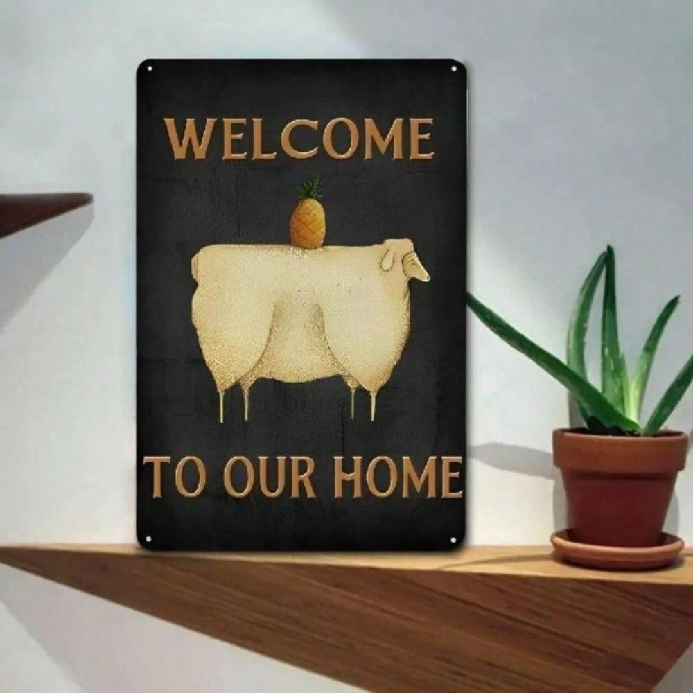 Metal Welcome Sign 12x8 Inch Wall Decor for Home Garden Outdoor Indoor