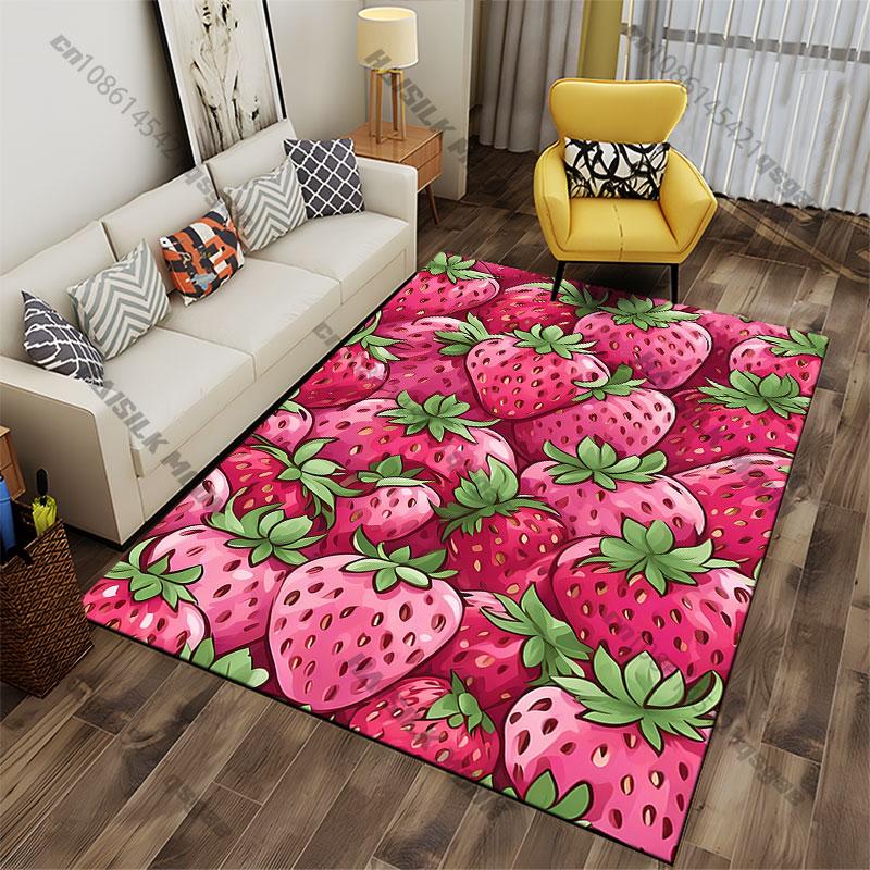 Tappeto di fragole fresche succose e vivaci Decorazione per soggiorno sala yoga tappetino per gattonare dei bambini tappetino d'ingresso tappeto da area tappetino per giochi