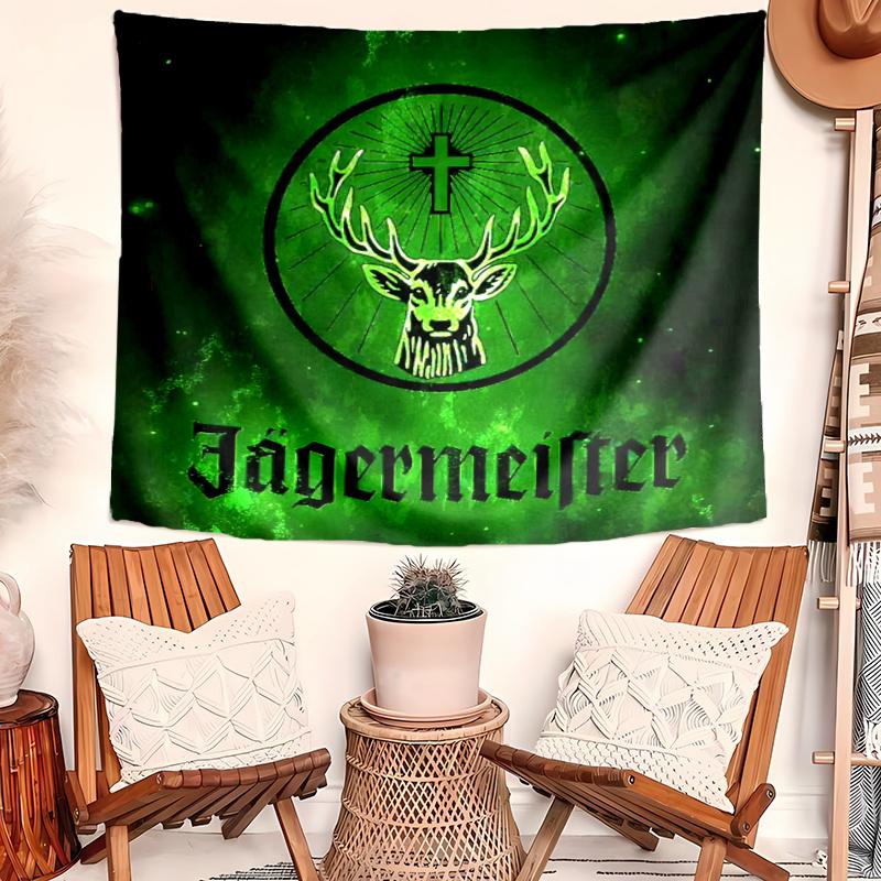 Jägermeister Tapestry Wall Hanging Room Background Cloth Home Decor Beach Mat Yoga Mat Sofa Bed Sheet