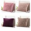 Solid Color Textured Plush Pillow Cover, Soft Faux Fur Sofa Cushion Case