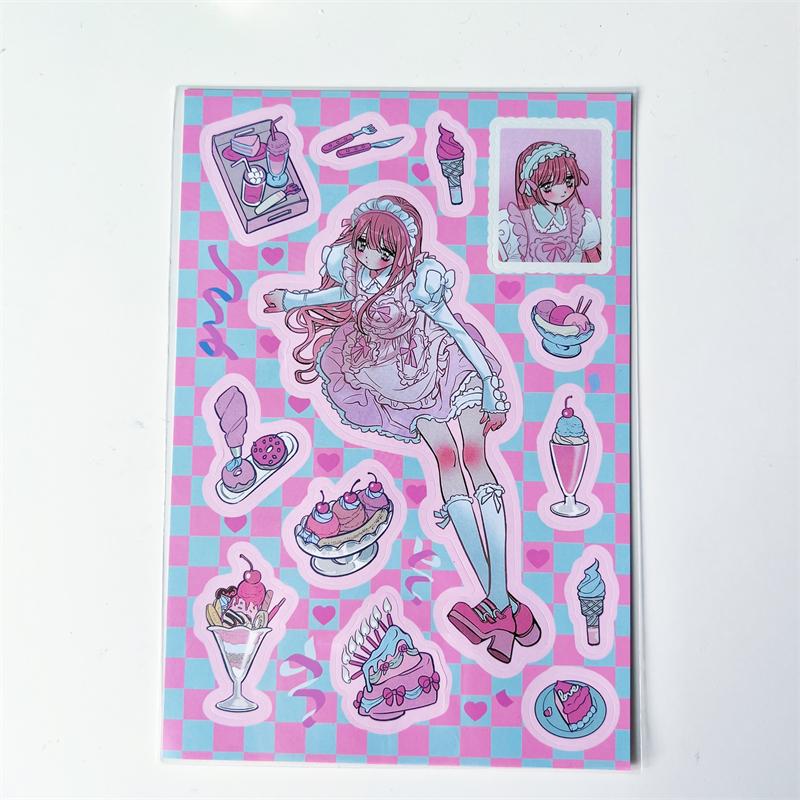 Korean ins Sweet Cool Girl Sticker Scrapbooking Diary DIY Album Decoration Sticker Aesthetic Stationery Art Supplies Personalizd