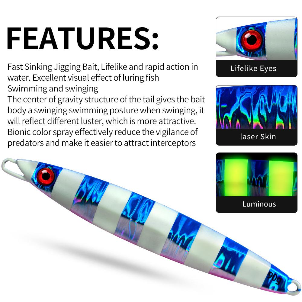 Lure Iron Plate Sea Fishing Boat Catches Deep-sea Bionic Fish Luya Bait 70g90g Luya False Bait Fast Drop Large Iron Plate Lead Fish