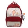 Capybara Cartoon Backpack For School Students With Breathable Nylon Material And Large Capacity