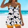 Women's Swimwear Tankini 2 Piece Swimsuit Vegetation  Pattern Print Vacation Bathing Suits
